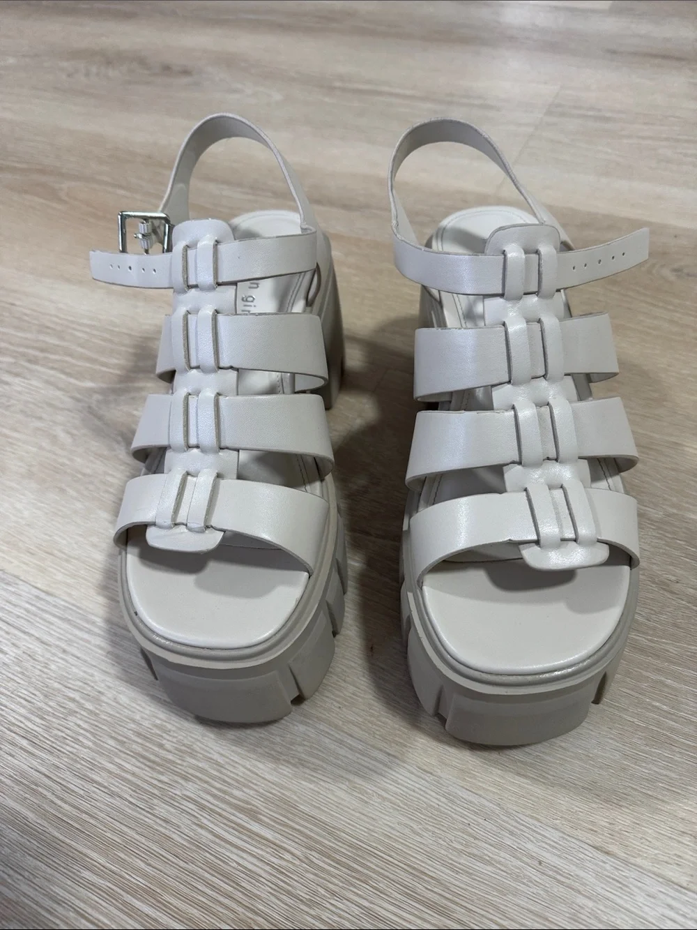 Madden Girl Beige Platform Sandals